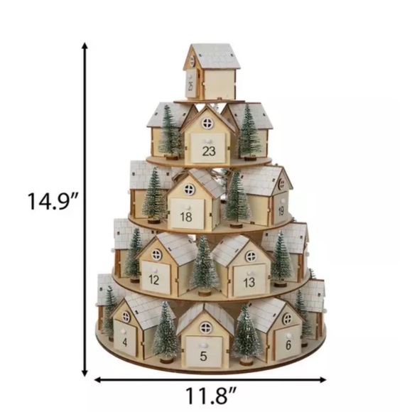 Hobby Lobby advent calendar house village rotating light up DIY wood - Picture 4 of 9